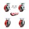Service Caster 6 Inch Red Poly on Cast Iron Caster Set with 2 Brakes/Swivel Lock 2 Rigid SCC SCC-30CS620-PUB-RS-TLB-BSL-2-R-2 - alternate 3